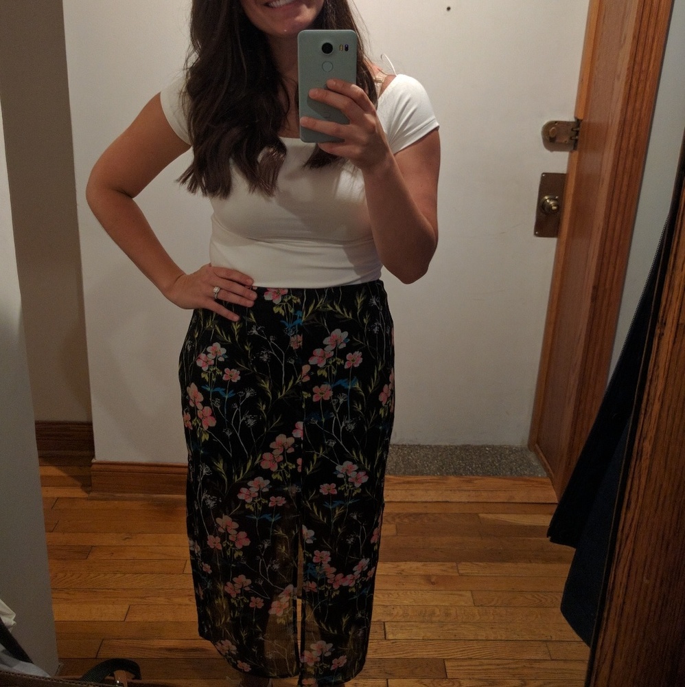 Floral ankle length skirt - NWT